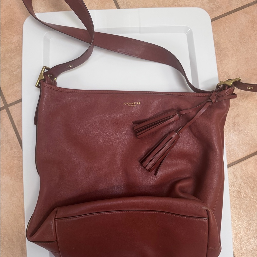 Coach legacy cognac duffel tote bag